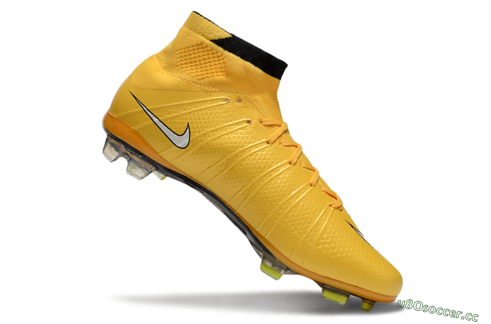 Men's Nike Mercurial Superfly 4 CR7 FG Firm Ground High-Tops Football Boots - Yellow/White/Black 4