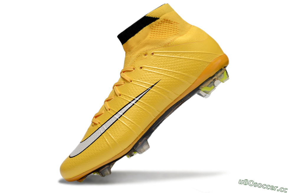 Men's Nike Mercurial Superfly 4 CR7 FG Firm Ground High-Tops Football Boots - Yellow/White/Black 5