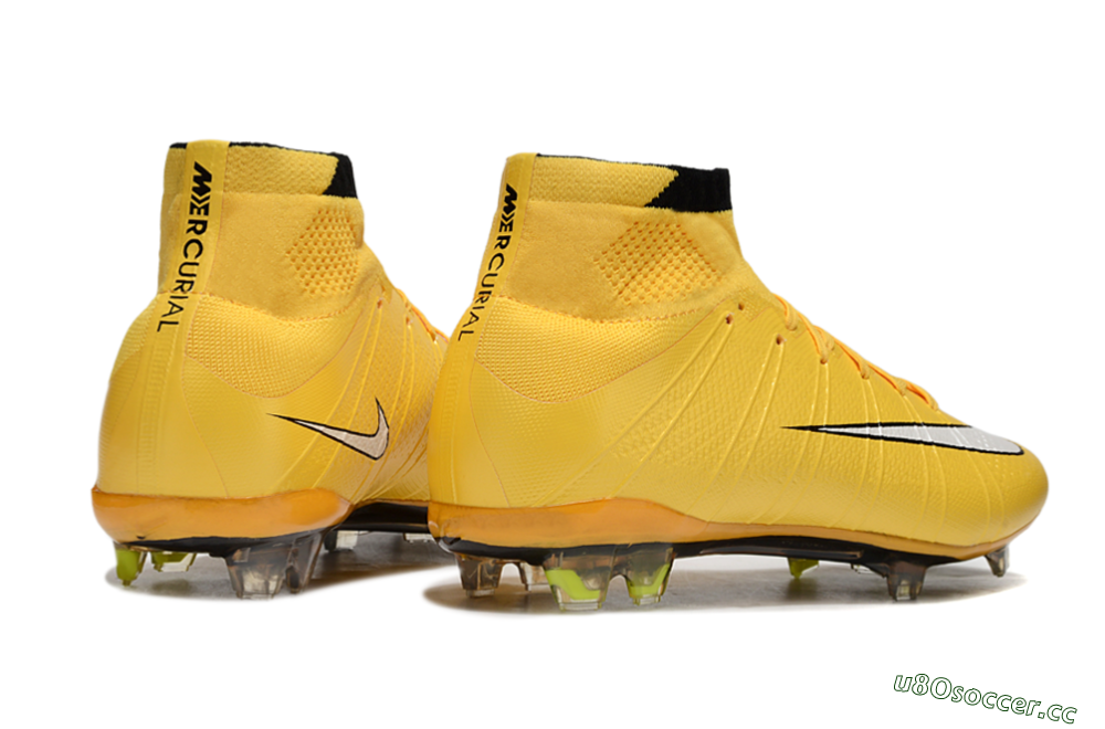 Men's Nike Mercurial Superfly 4 CR7 FG Firm Ground High-Tops Football Boots - Yellow/White/Black 6