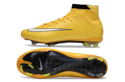 Men's Nike Mercurial Superfly 4 CR7 FG Firm Ground High-Tops Football Boots - Yellow/White/Black