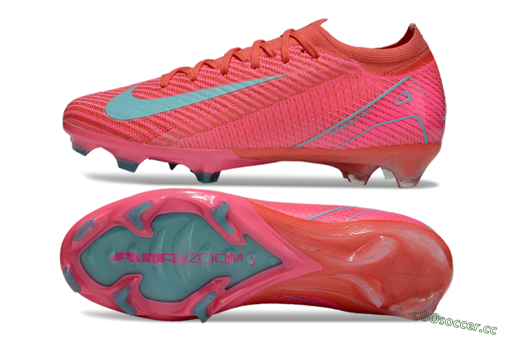 Unisex Nike Air Zoom Mercurial Vapor 16 Elite FG Firm Ground Low-Tops Football Boots - Pink/Jade 1