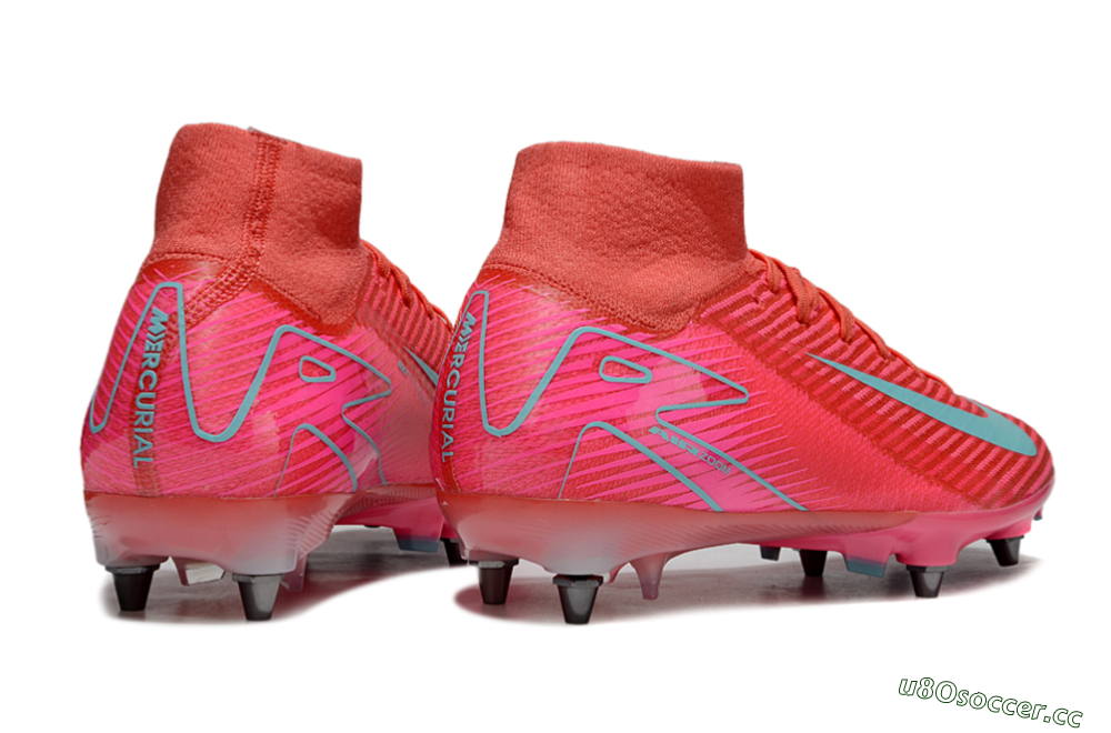 Men's Nike Air Zoom Mercurial Superfly 10 Elite SG Soft Ground High-Tops Football Boots - Pink/Jade 6
