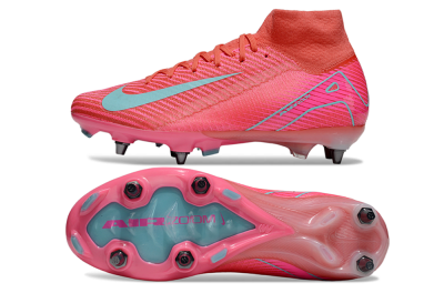 Men's Nike Air Zoom Mercurial Superfly 10 Elite SG Soft Ground High-Tops Football Boots - Pink/Jade