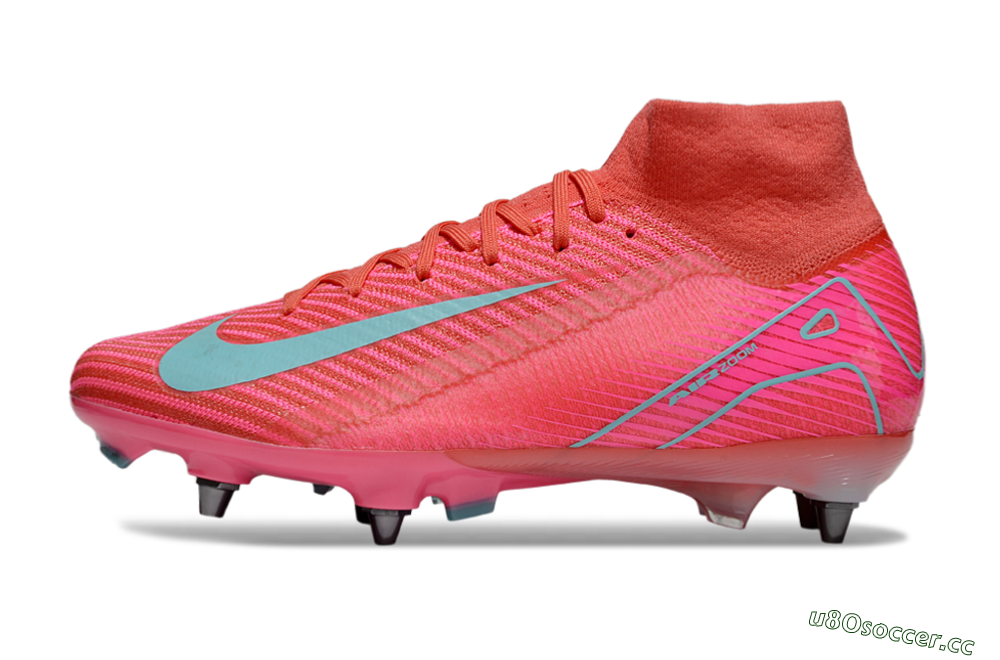Men's Nike Air Zoom Mercurial Superfly 10 Elite SG Soft Ground High-Tops Football Boots - Pink/Jade 0