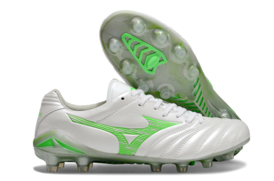 Men's Mizuno Morelia Neo 4 Bate FG Firm Ground Low-Tops Football Boots - White/Yellow