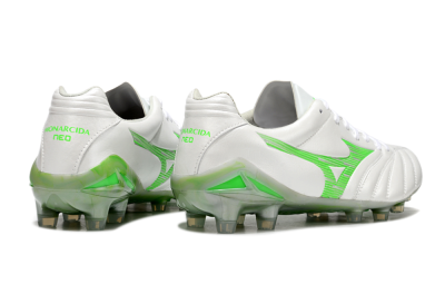 Men's Mizuno Morelia Neo 4 Bate FG Firm Ground Low-Tops Football Boots - White/Yellow