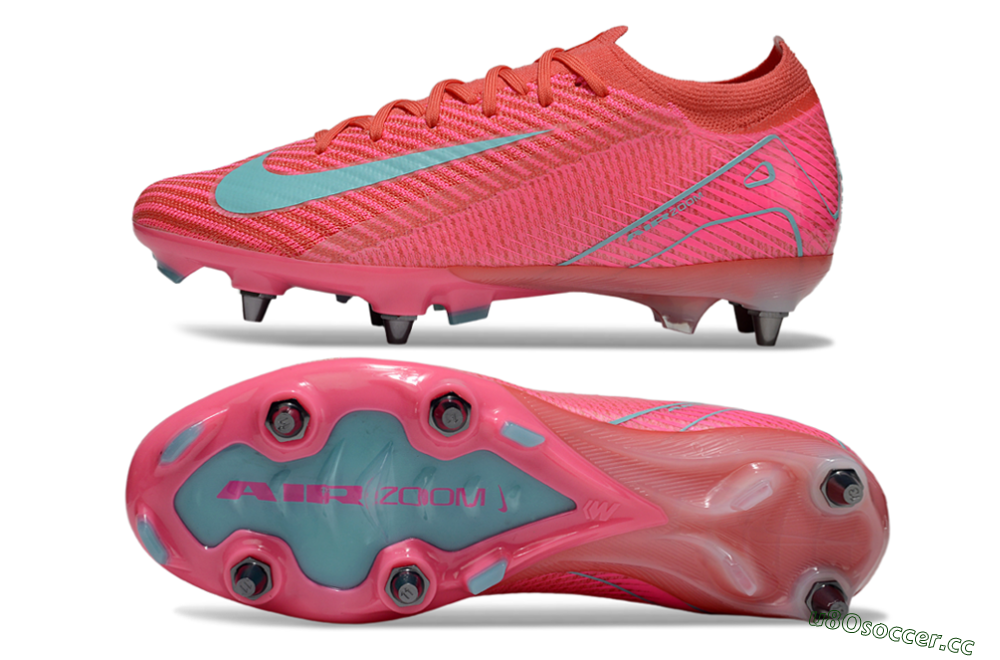 Men's Nike Air Zoom Mercurial Vapor 16 Elite SG Soft Ground Low-Tops Football Boots - Red/Jade/Pink 1