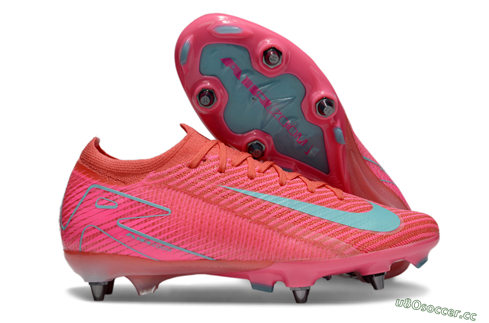 Men's Nike Air Zoom Mercurial Vapor 16 Elite SG Soft Ground Low-Tops Football Boots - Red/Jade/Pink 2