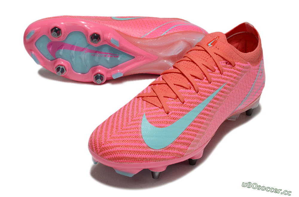 Men's Nike Air Zoom Mercurial Vapor 16 Elite SG Soft Ground Low-Tops Football Boots - Red/Jade/Pink 3