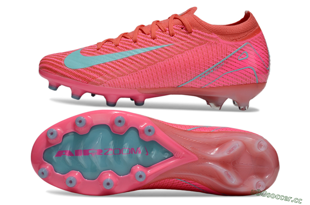 Unisex Nike Air Zoom Mercurial Vapor 16 Elite AG Artificial Grass Low-Tops Football Boots - Pink/Jade 1
