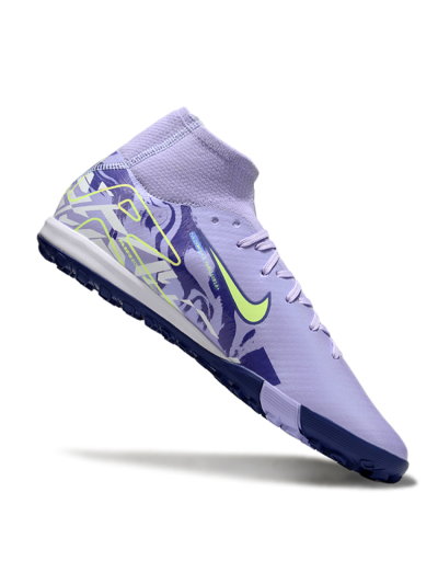 Unisex Nike Air Zoom Mercurial Superfly 10 Elite TF Artificial Turf High-Tops Football Shoes - Purple/Yellow/White