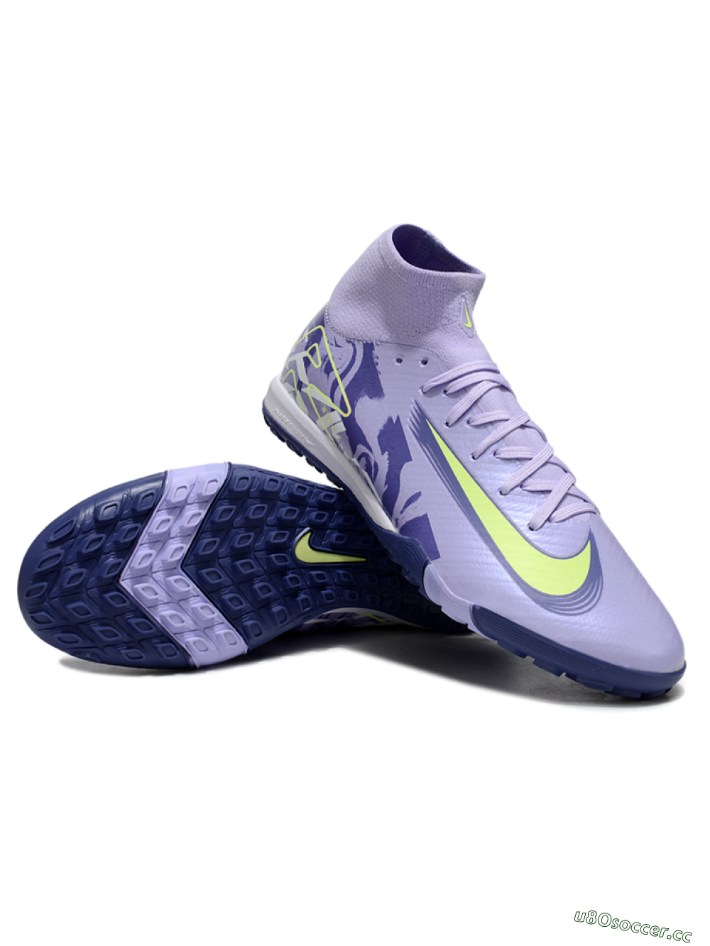 Unisex Nike Air Zoom Mercurial Superfly 10 Elite TF Artificial Turf High-Tops Football Shoes - Purple/Yellow/White 3