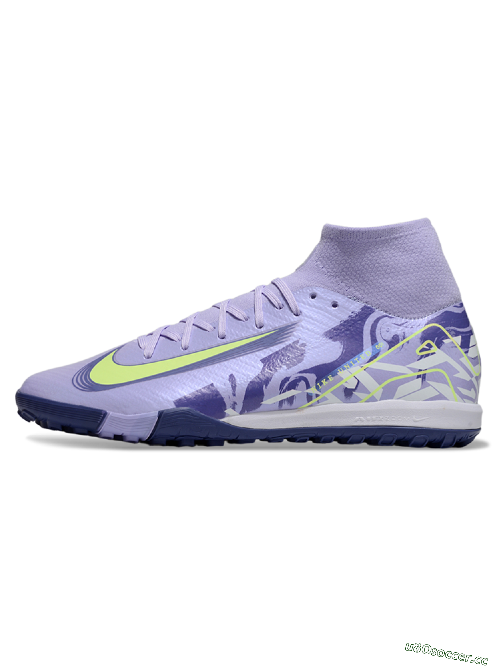 Unisex Nike Air Zoom Mercurial Superfly 10 Elite TF Artificial Turf High-Tops Football Shoes - Purple/Yellow/White 0