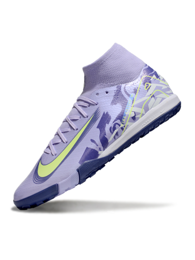 Unisex Nike Air Zoom Mercurial Superfly 10 Elite TF Artificial Turf High-Tops Football Shoes - Purple/Yellow/White
