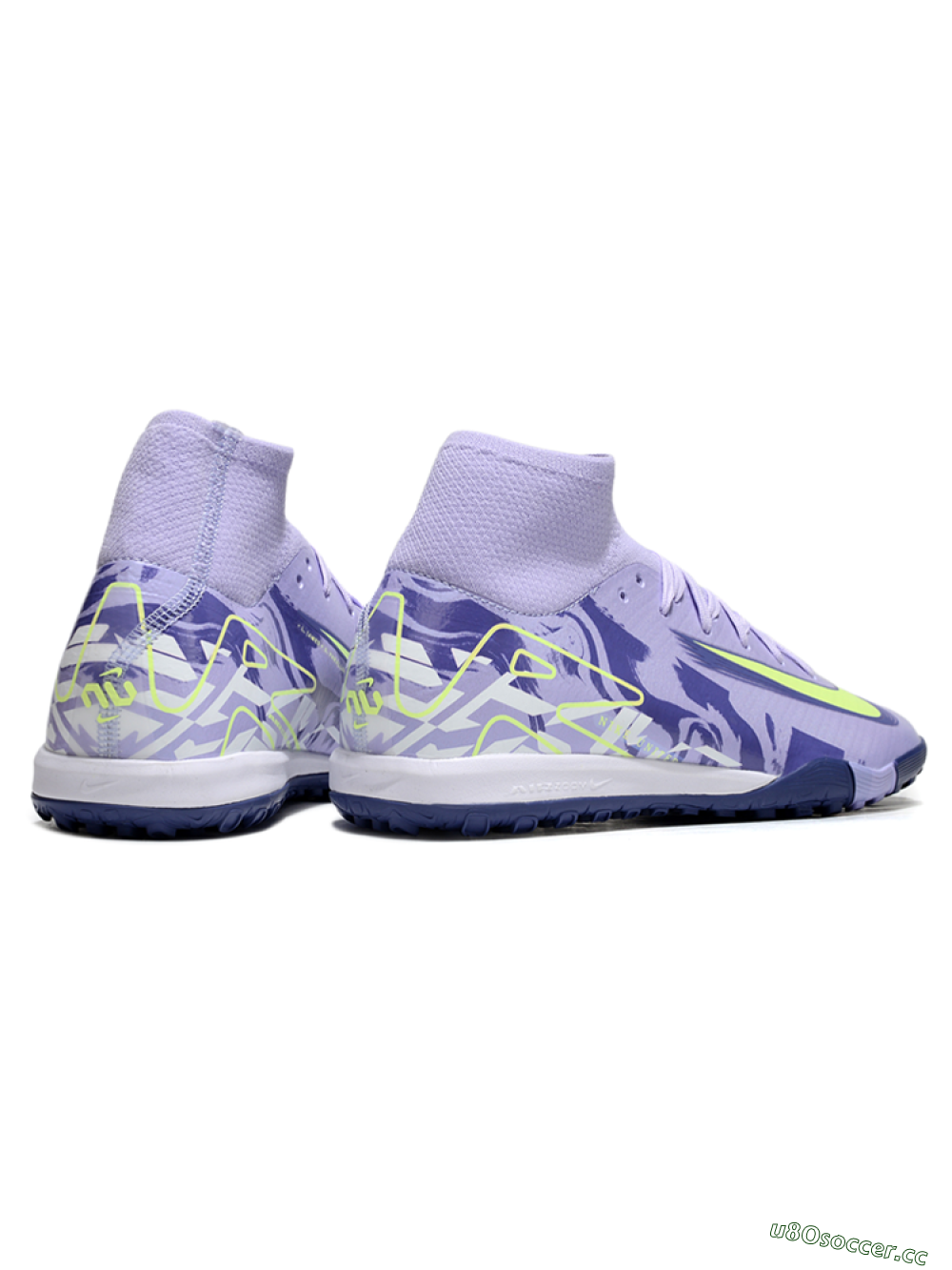 Unisex Nike Air Zoom Mercurial Superfly 10 Elite TF Artificial Turf High-Tops Football Shoes - Purple/Yellow/White 6
