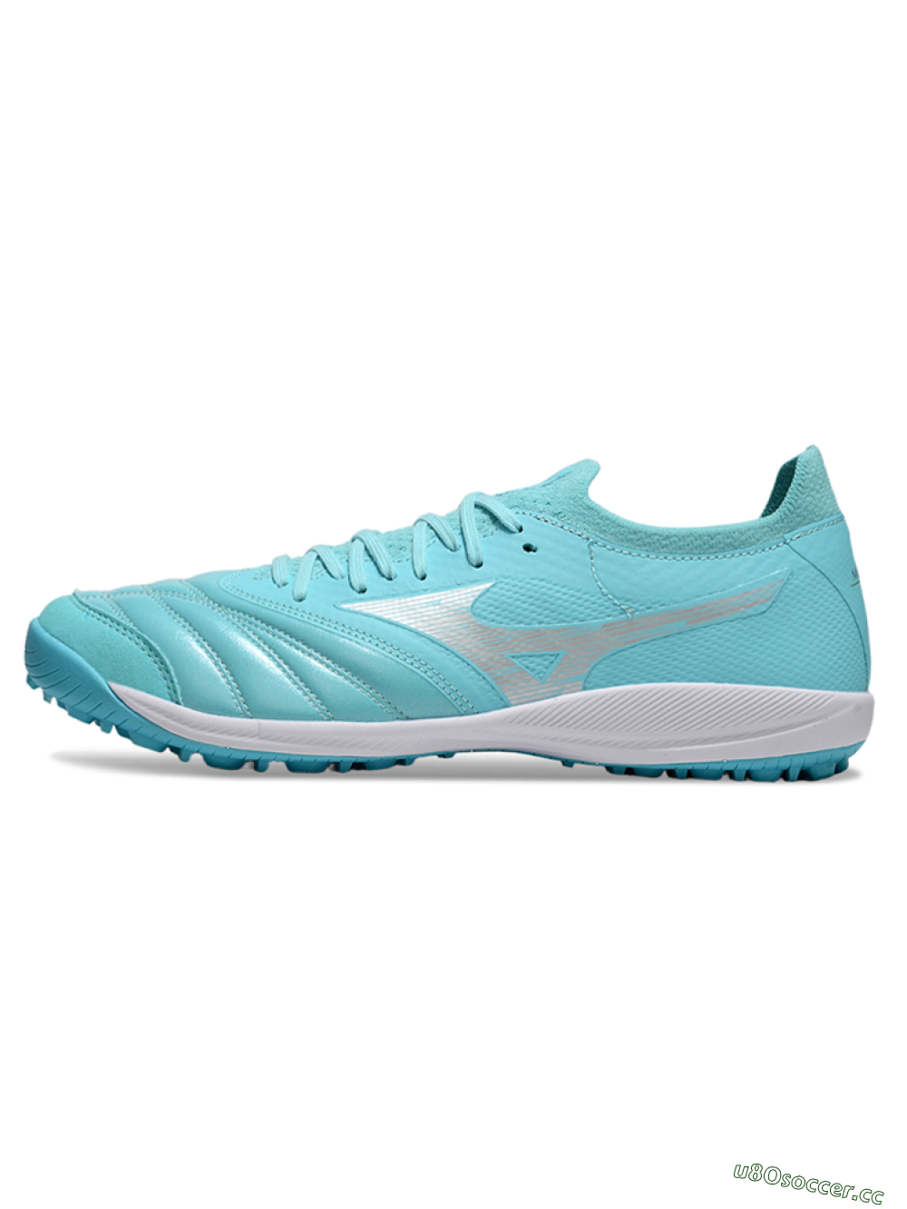 Men's Mizuno Morelia Neo Sala TF Artificial Turf Low-Tops Football Shoes - Jade/Silver/White 0