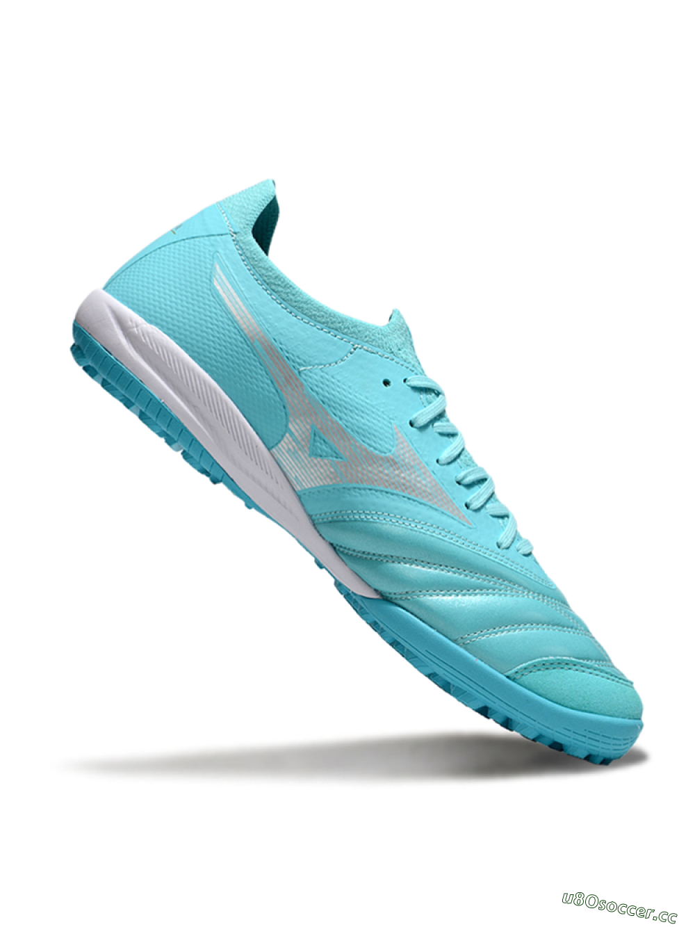 Men's Mizuno Morelia Neo Sala TF Artificial Turf Low-Tops Football Shoes - Jade/Silver/White 4