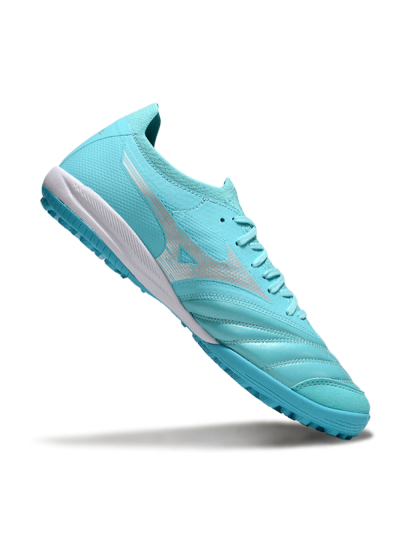 Men's Mizuno Morelia Neo Sala TF Artificial Turf Low-Tops Football Shoes - Jade/Silver/White