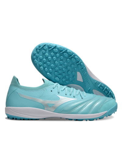 Men's Mizuno Morelia Neo Sala TF Artificial Turf Low-Tops Football Shoes - Jade/Silver/White