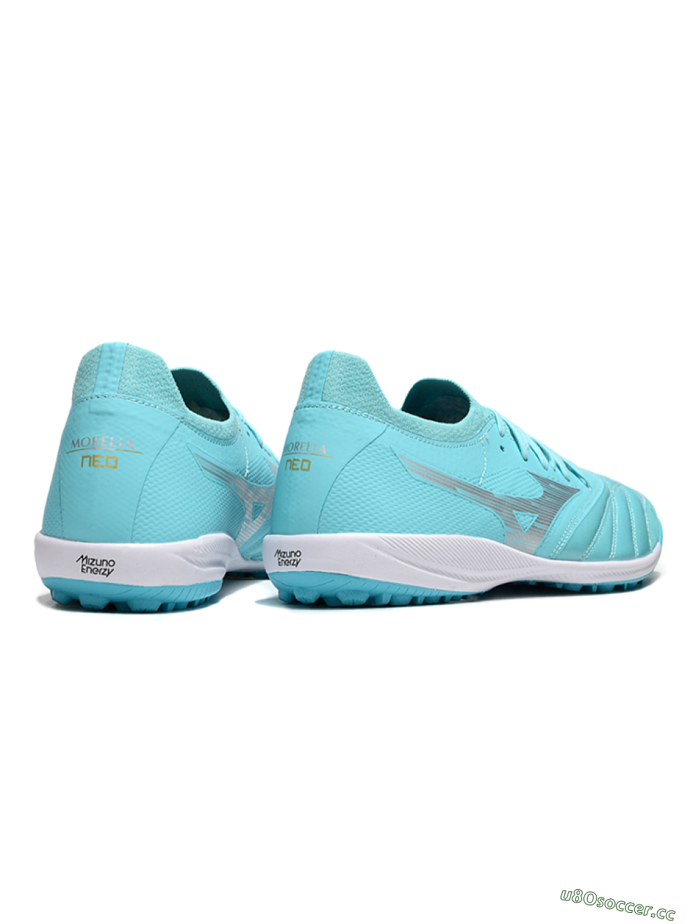 Men's Mizuno Morelia Neo Sala TF Artificial Turf Low-Tops Football Shoes - Jade/Silver/White 6