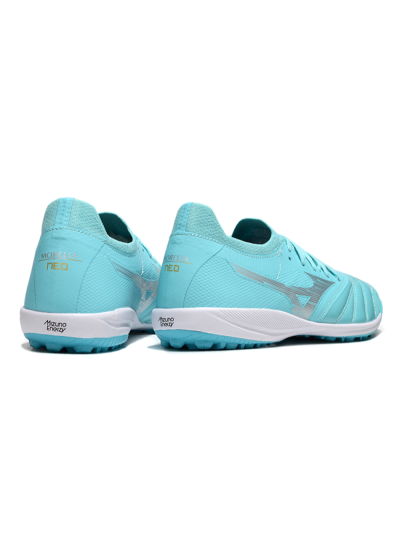 Men's Mizuno Morelia Neo Sala TF Artificial Turf Low-Tops Football Shoes - Jade/Silver/White