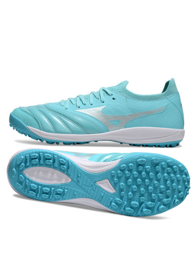 Men's Mizuno Morelia Neo Sala TF Artificial Turf Low-Tops Football Shoes - Jade/Silver/White