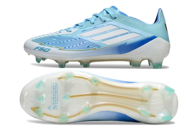 Men's Messi x Adidas F50 Elite FG Firm Ground Low-Tops Football Boots - Blue/Jade/White