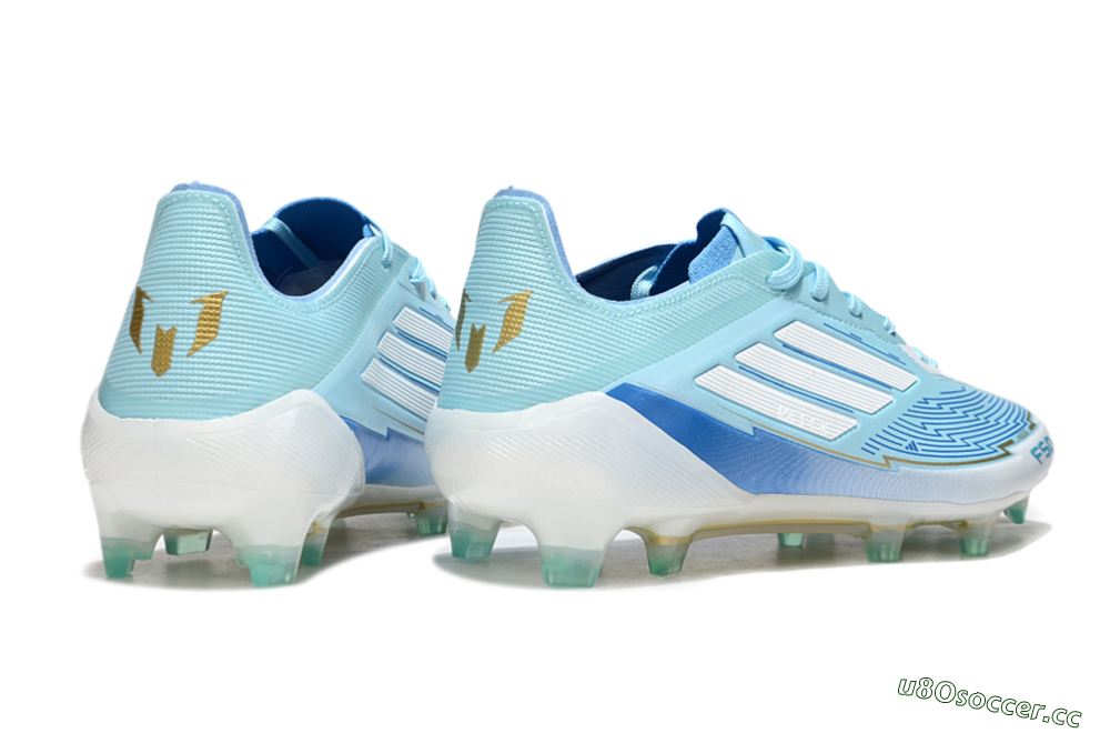 Men's Messi x Adidas F50 Elite FG Firm Ground Low-Tops Football Boots - Blue/Jade/White 6