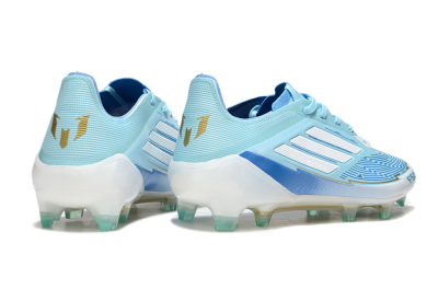 Men's Messi x Adidas F50 Elite FG Firm Ground Low-Tops Football Boots - Blue/Jade/White