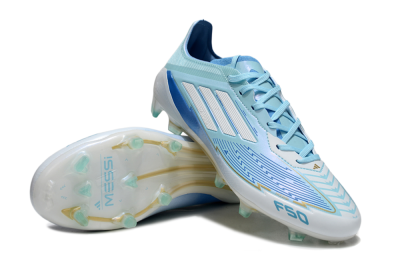 Men's Messi x Adidas F50 Elite FG Firm Ground Low-Tops Football Boots - Blue/Jade/White