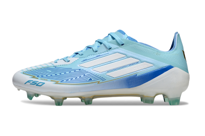 Men's Messi x Adidas F50 Elite FG Firm Ground Low-Tops Football Boots - Blue/Jade/White