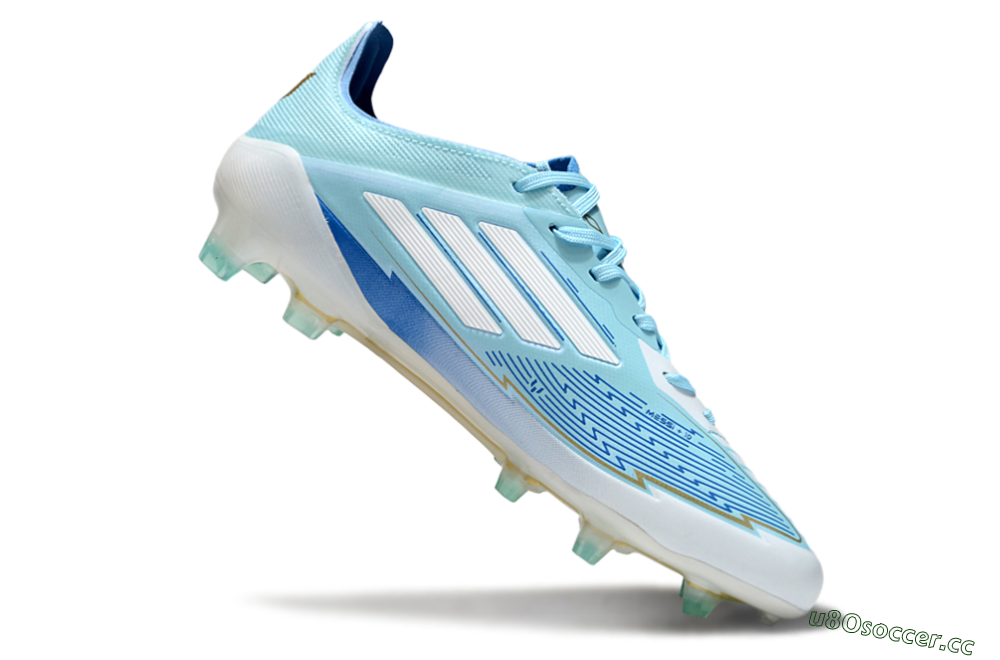 Men's Messi x Adidas F50 Elite FG Firm Ground Low-Tops Football Boots - Blue/Jade/White 4