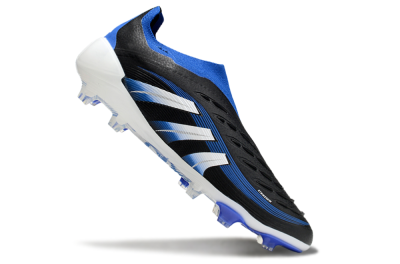 Unisex Adidas Predator Elite 25 Laceless FG Firm Ground Low-Tops Football Boots - Black/Blue/White