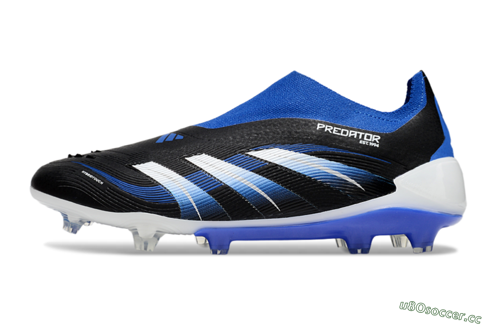 Unisex Adidas Predator Elite 25 Laceless FG Firm Ground Low-Tops Football Boots - Black/Blue/White 0