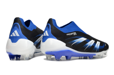 Unisex Adidas Predator Elite 25 Laceless FG Firm Ground Low-Tops Football Boots - Black/Blue/White