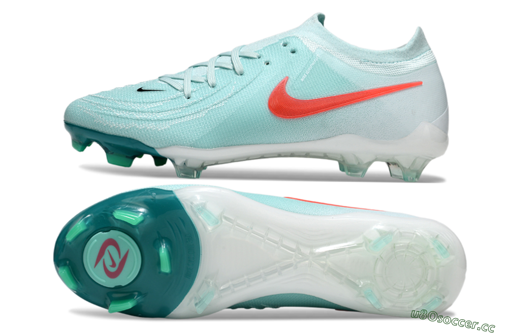 Men's Nike Phantom Luna Elite FG Firm Ground Low-Tops Football Boots - Jade/Red/White 1