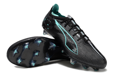 Men's Puma Ultra 5 Ultimate FG Firm Ground Low-Tops Football Boots - Black/Jade