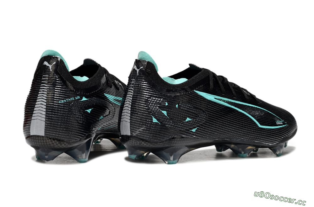 Men's Puma Ultra 5 Ultimate FG Firm Ground Low-Tops Football Boots - Black/Jade 6