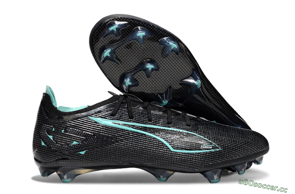 Men's Puma Ultra 5 Ultimate FG Firm Ground Low-Tops Football Boots - Black/Jade 2