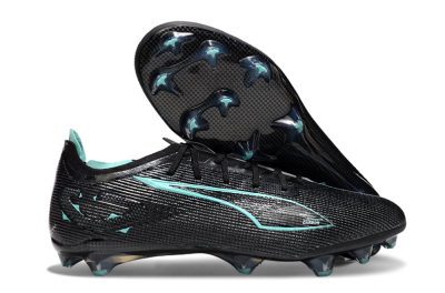 Men's Puma Ultra 5 Ultimate FG Firm Ground Low-Tops Football Boots - Black/Jade