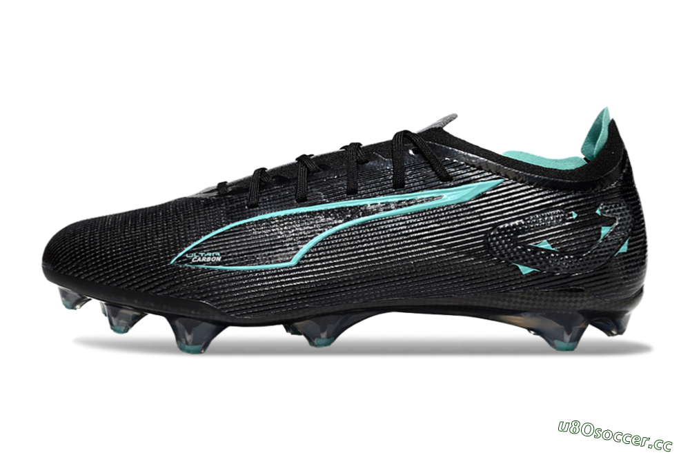 Men's Puma Ultra 5 Ultimate FG Firm Ground Low-Tops Football Boots - Black/Jade 0