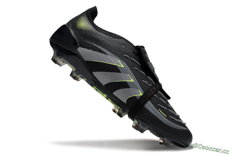 Unisex Adidas Predator Elite 25 Foldover Tongue FG Firm Ground Low-Tops Football Boots - Black/Yellow/Grey 4
