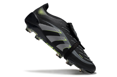 Unisex Adidas Predator Elite 25 Foldover Tongue FG Firm Ground Low-Tops Football Boots - Black/Yellow/Grey