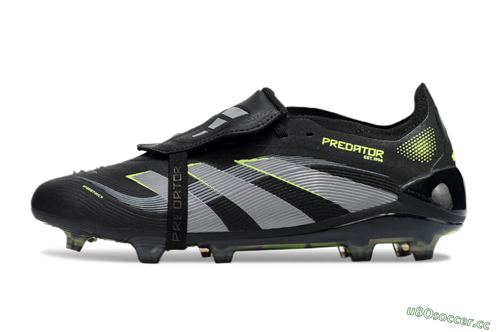 Unisex Adidas Predator Elite 25 Foldover Tongue FG Firm Ground Low-Tops Football Boots - Black/Yellow/Grey 0