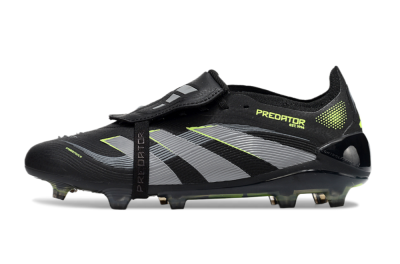Unisex Adidas Predator Elite 25 Foldover Tongue FG Firm Ground Low-Tops Football Boots - Black/Yellow/Grey