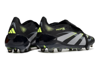Unisex Adidas Predator Elite 25 Foldover Tongue FG Firm Ground Low-Tops Football Boots - Black/Yellow/Grey