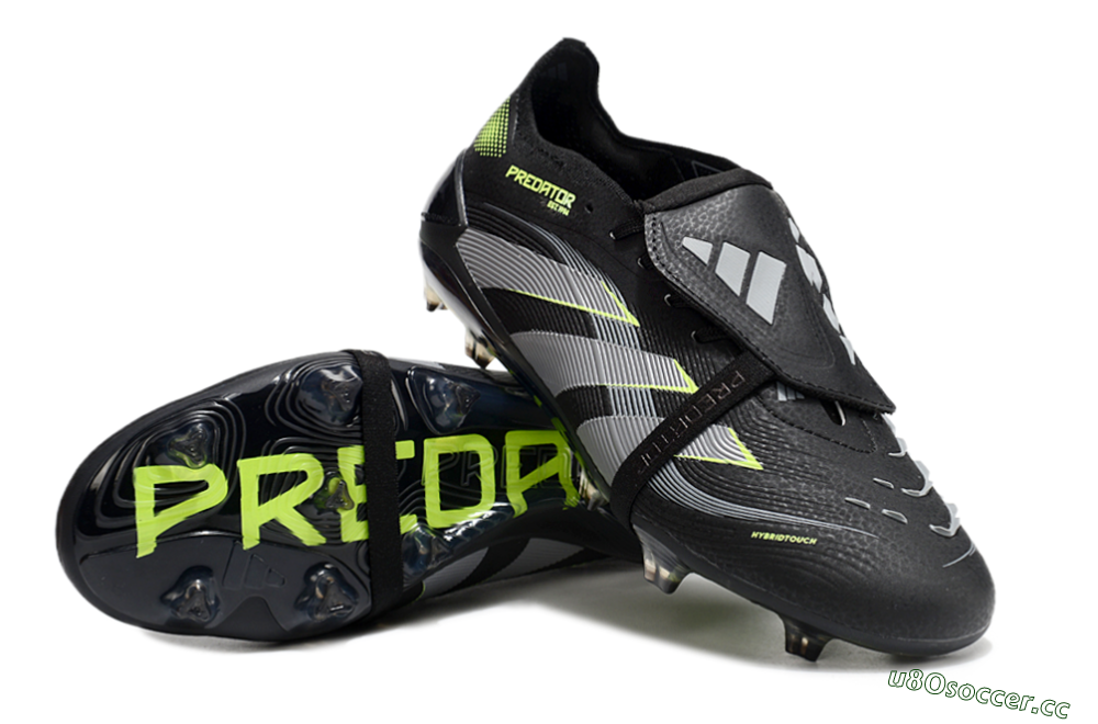 Unisex Adidas Predator Elite 25 Foldover Tongue FG Firm Ground Low-Tops Football Boots - Black/Yellow/Grey 3