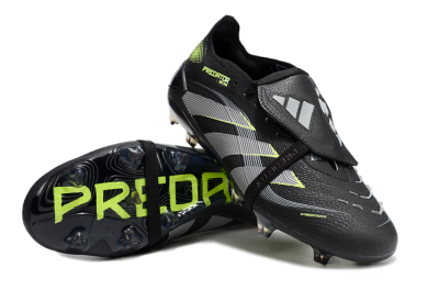 Unisex Adidas Predator Elite 25 Foldover Tongue FG Firm Ground Low-Tops Football Boots - Black/Yellow/Grey