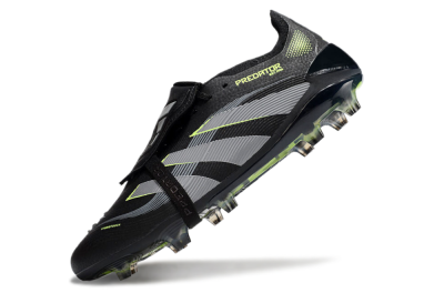 Unisex Adidas Predator Elite 25 Foldover Tongue FG Firm Ground Low-Tops Football Boots - Black/Yellow/Grey