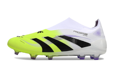Unisex Adidas Predator Elite 25 Laceless FG Firm Ground Low-Tops Football Boots - Yellow/Black/White